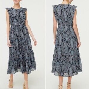 J.Crew Lined, Paisley, Tiered Midi Dress.
Sz 6P
Excellent Condition
